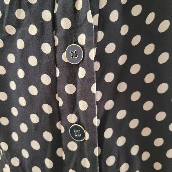 Jones New York Collection Woman Black Polka Dot Sleeveless Button-Up Blouse 14W - Picture 4 of 5